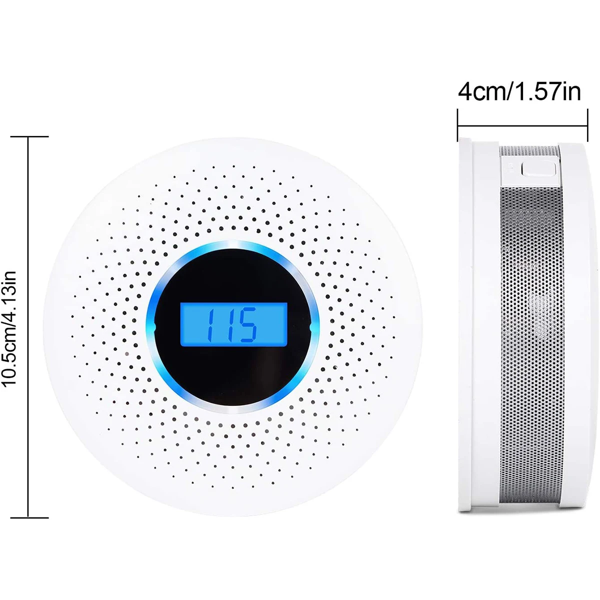 Smoke and Carbon Monoxide Detector Combo - with Voice Warning and LCD Display CO Smoke Alarm Detector