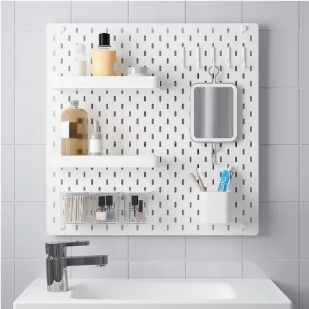 Heavy Duty Wall Display Organizer Garage Pegboard Wall Plastic Pegboard With Shelf And Hook