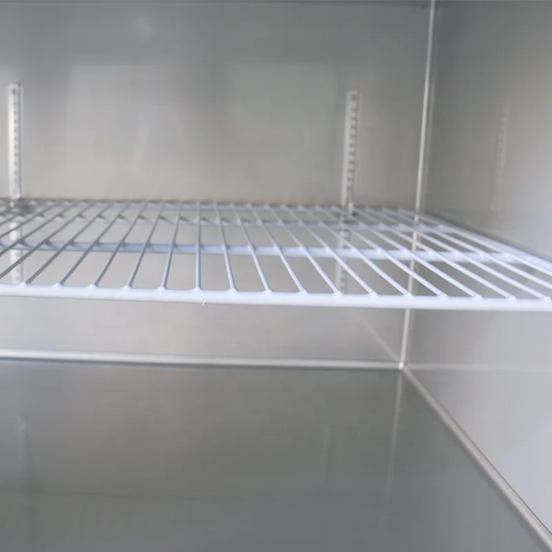 Commercial hotel kitchen equipment Stainless steel two big glass door upright freezer Refrigerator freezer fridge