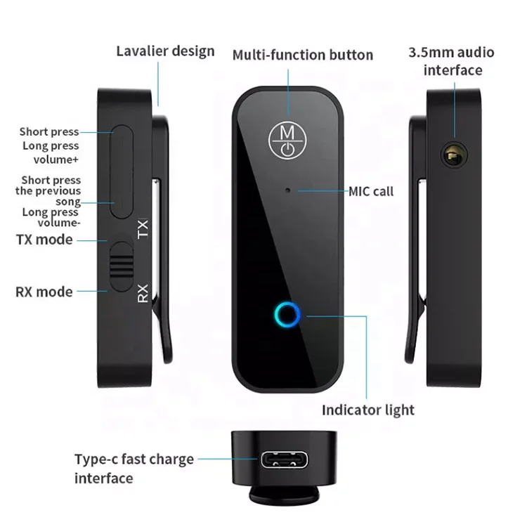 B28 Wireless 2 in1 BT 5.1 Audio Receiver transmitter 3.5mm 5.1 Blue tooth Adapter Audio Transmitter Receiver