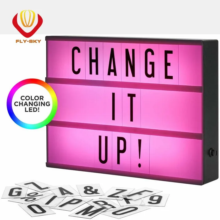 Cinema Light Box A4 Size DIY LED Message Board with 96 PCS Numbers Symbols for Birthday,Wedding,Anniversary,Christmas deco.