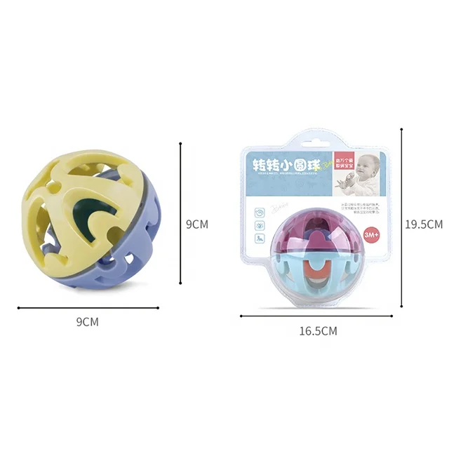 Soft Plastic Infant Appease Teether Toy Baby Grasp Training Perception Rattle Ball For Early Education