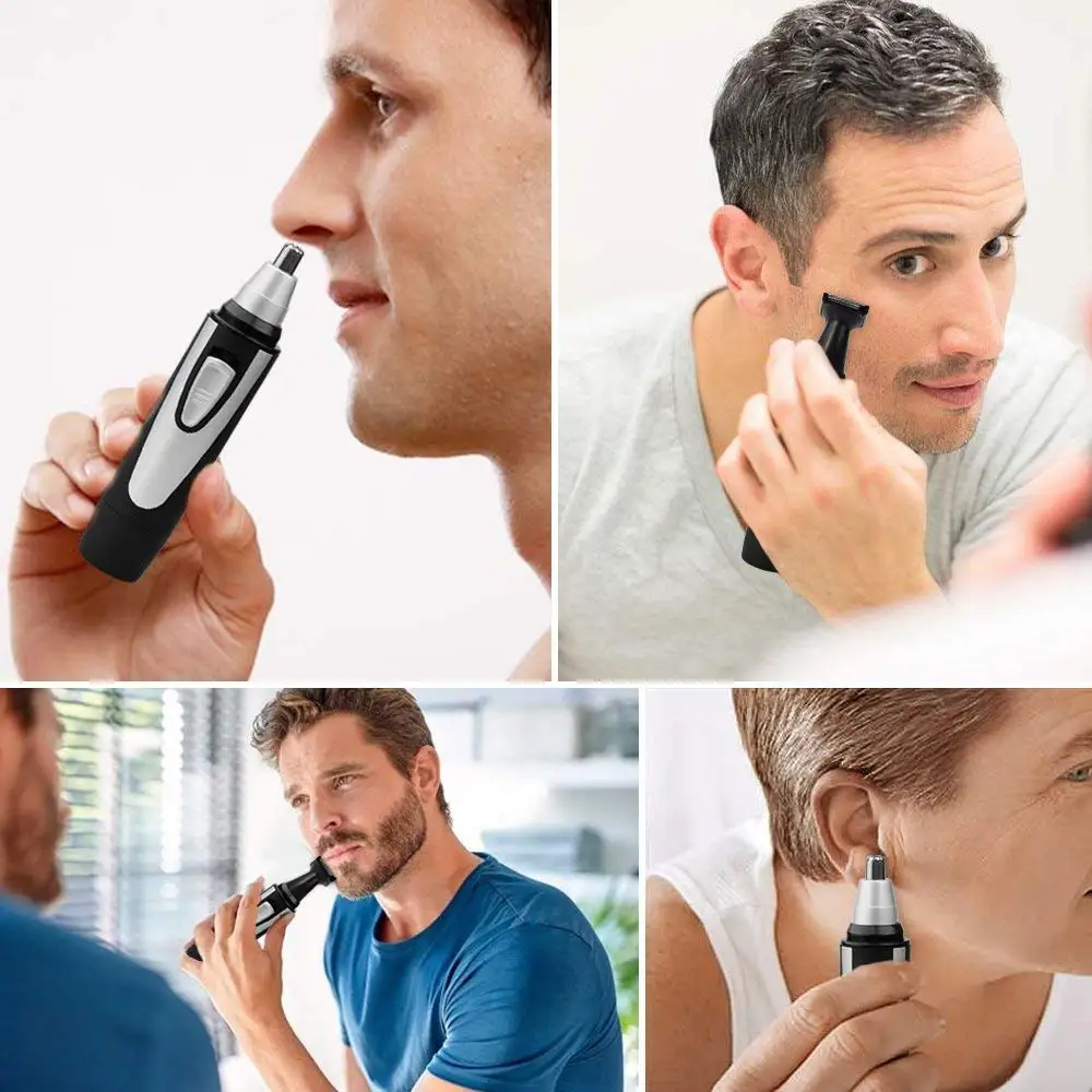 Professional 2 In 1 Nose Hair Remover, Electric Rechargeable Facial Ear And Nose Hair Trimmer For Men