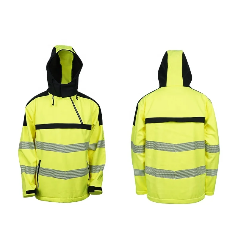 LX Hi Vis желтая защитная Толстовка куртка с длинным рукавом Светоотражающая Защитная