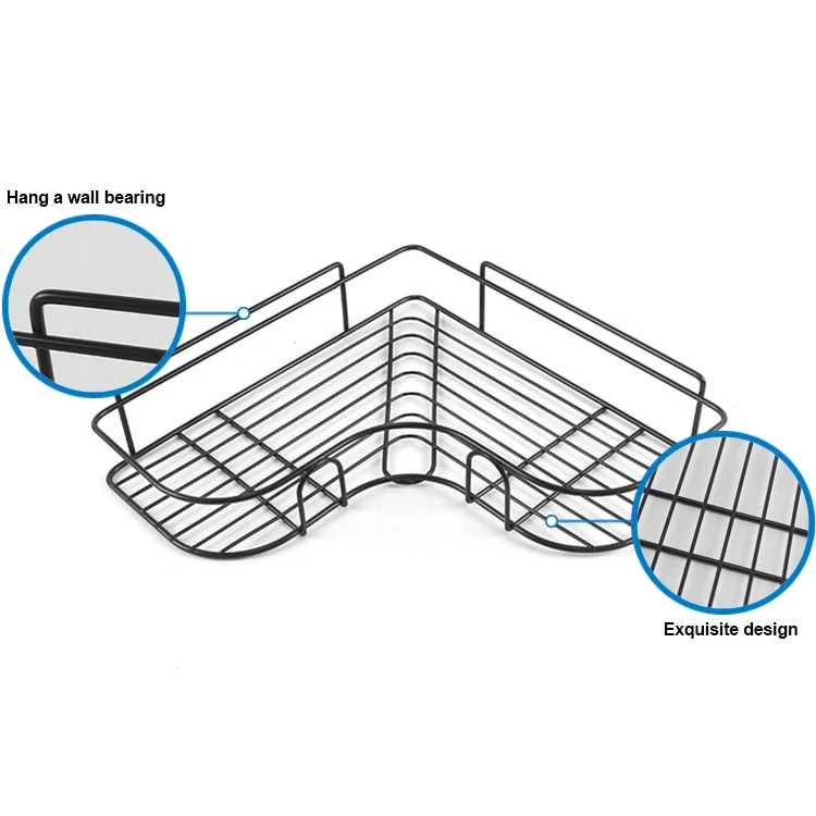 Bathroom Shelves Shower Caddy Corner Shelf Non-porous Stainless Steel Kitchen Storage Multifunctional Wall-mounted Storage Rack