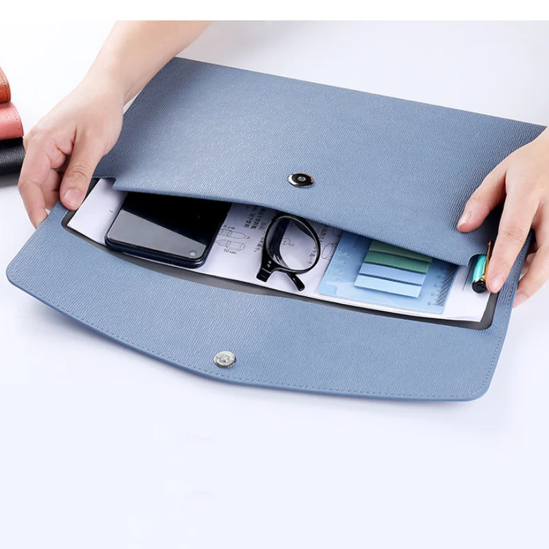Fashion PU Leather a4 File Folder Sleeve Paper Document Organizer Bag for