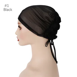 20222 New Design Mesh Inner Breathable Elastic Tie Back Inner Muslim Mesh Undercap Adjustable Muslim Inner Cap Underscarf