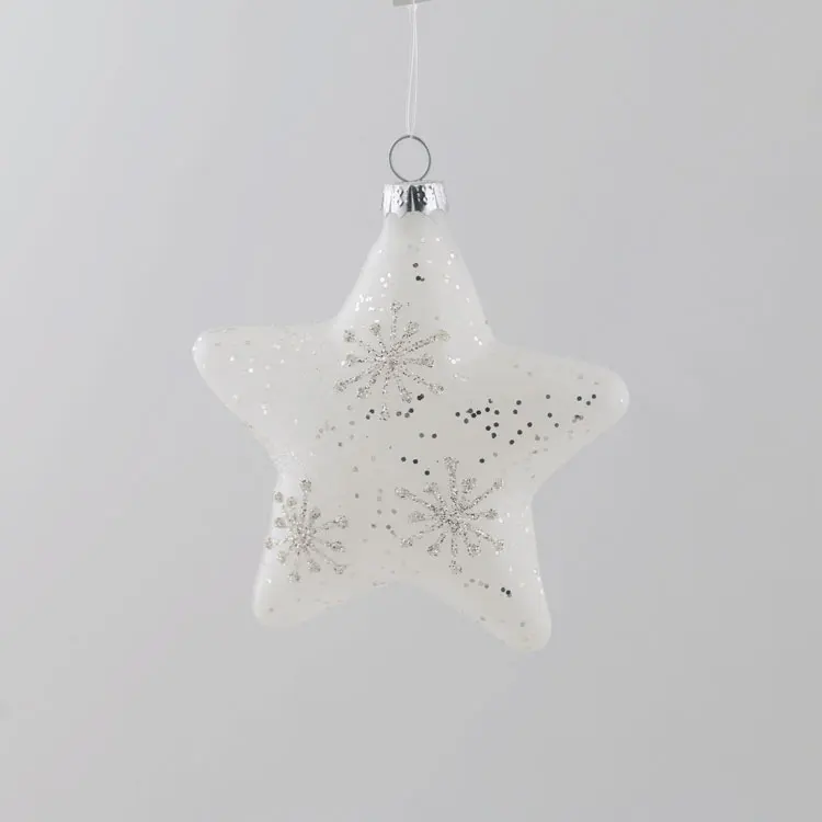 hot selling unique personalized wedding party decorations custom christmas glass ornaments smart Christmas star