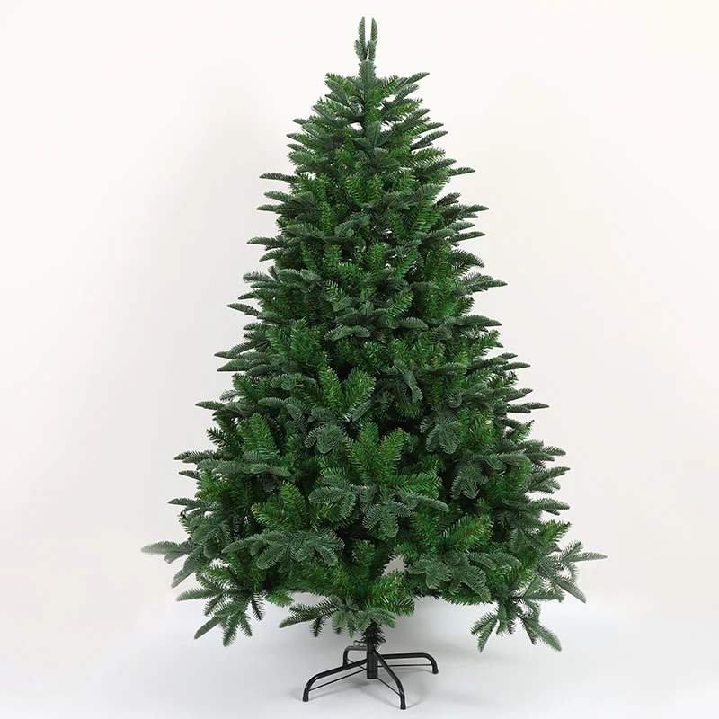 Green 7FTt 210cm artificial PVC Christmas tree with metal support, indoor and outdoor holiday Christmas decoration