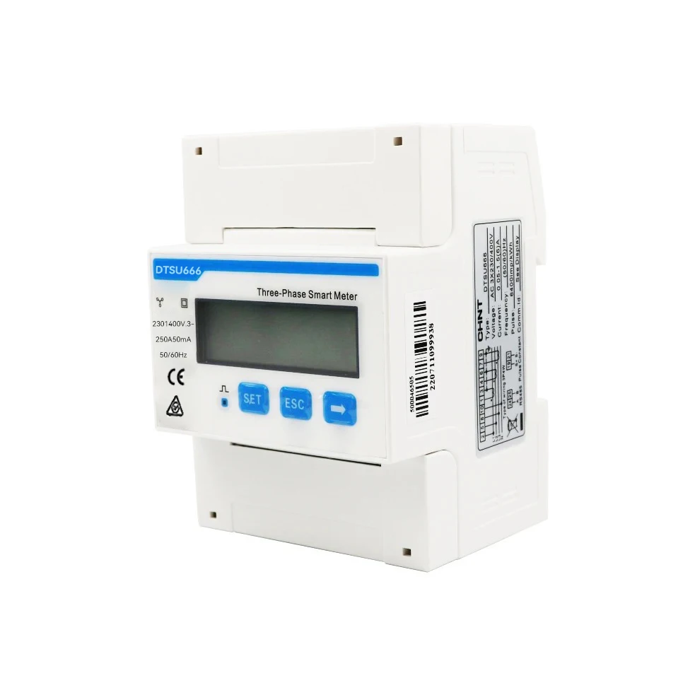 Low Power Consumption Three Phase 100A DTSU666 Smart Electric Meter Smart Power Sensor