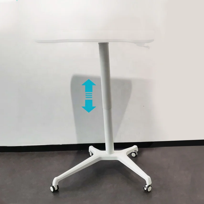 Home Office Single Column Height Adjustable Desk Lifting Platform Pneumatic Gas Lifting Computer Desk Sitting to Stand Desk