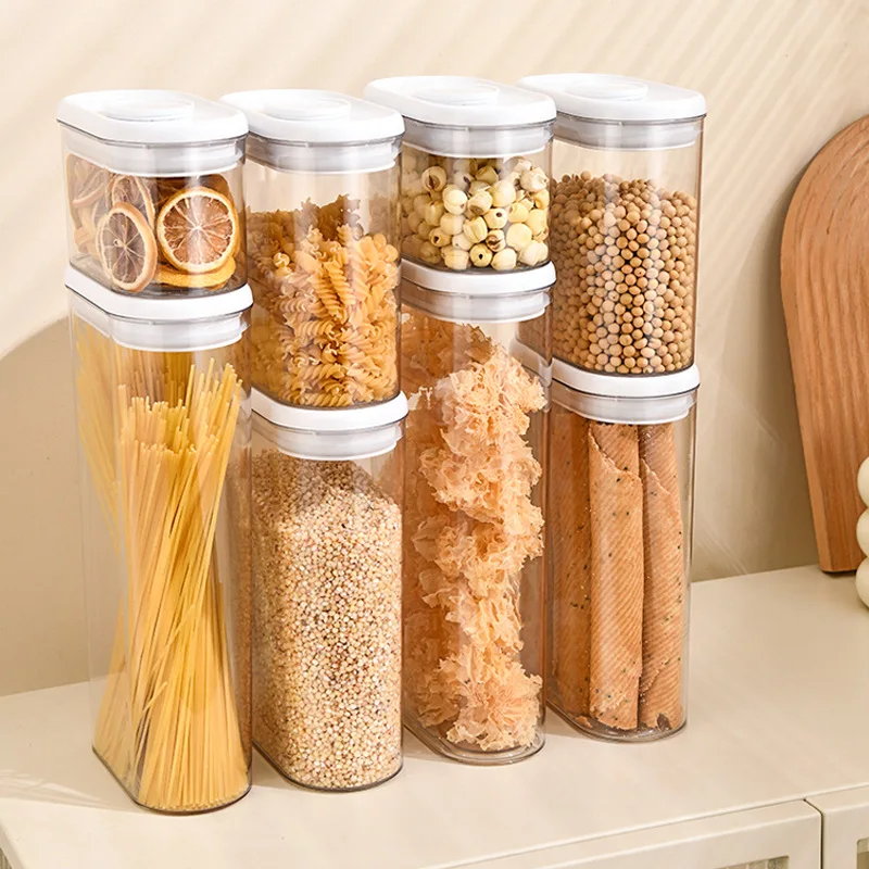 Waterproof Food Containers Dry Airtight Canisters with Plastic Sealable Jars Multifunction Food Bin Box Cereal Dispenser