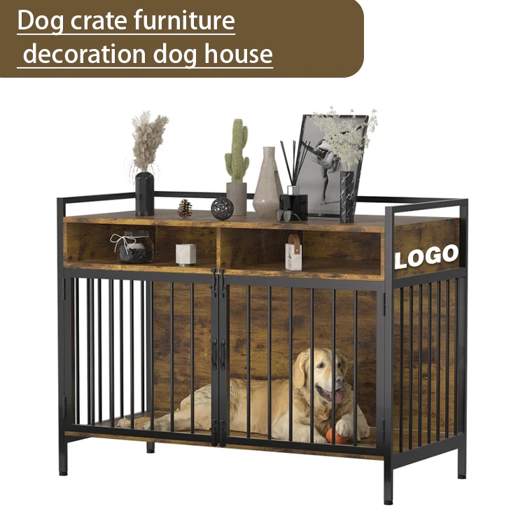 Wholesale Dog Kennel Crates Cage Table Indoor Large Dog Crate Furniture With Storage