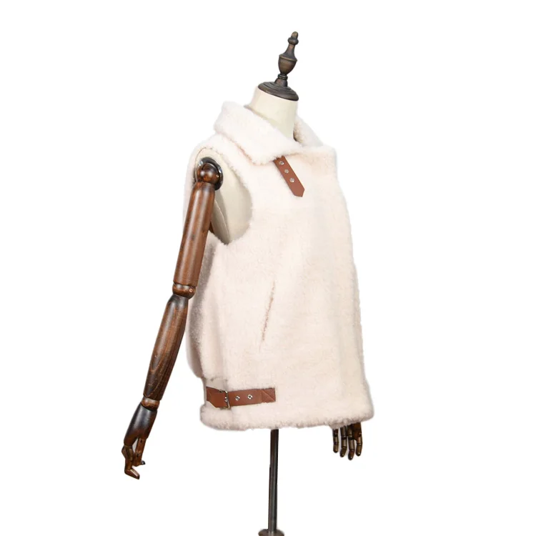 Hot Sale Thick Warm Fur Waistcoat High Quality Plain Elegant Ladies Winter Fur Vest Woman