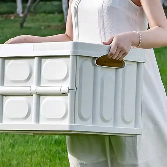New Design Wholesale Camping Folding Box Bins with Lids 2 Pack Stackable Storage Bins for Outdoor, Camping, Picnic, Indoor