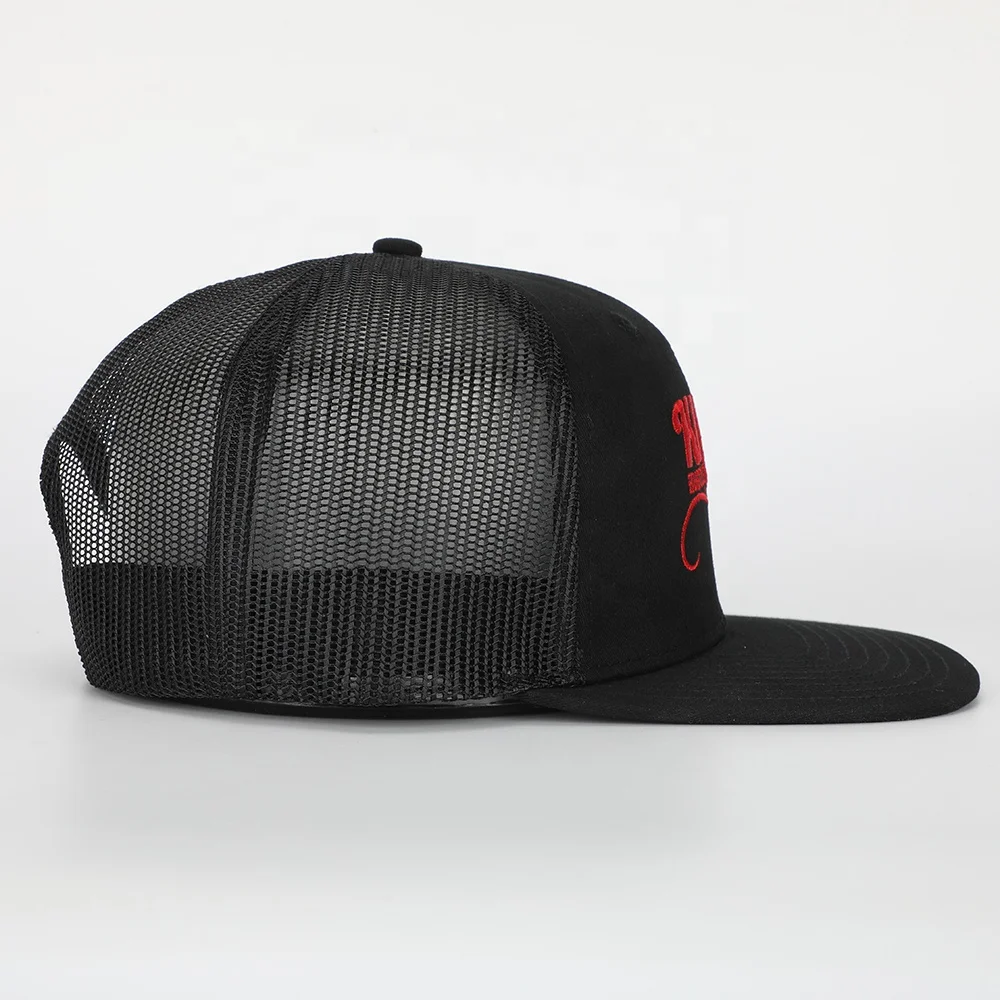 High Quality Classics Wholesale Custom Snapback Cap Embroidery Logo Gorras 6 Panel Black Cotton Oem Flat Brim Outdoor Mens Hat