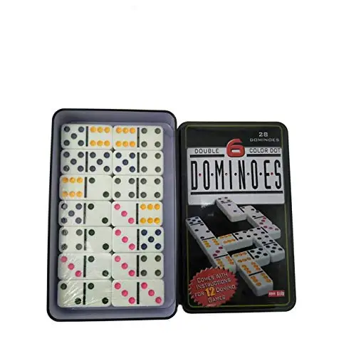 Professional custom plastic dominoes double 6 wholesale custom tin box