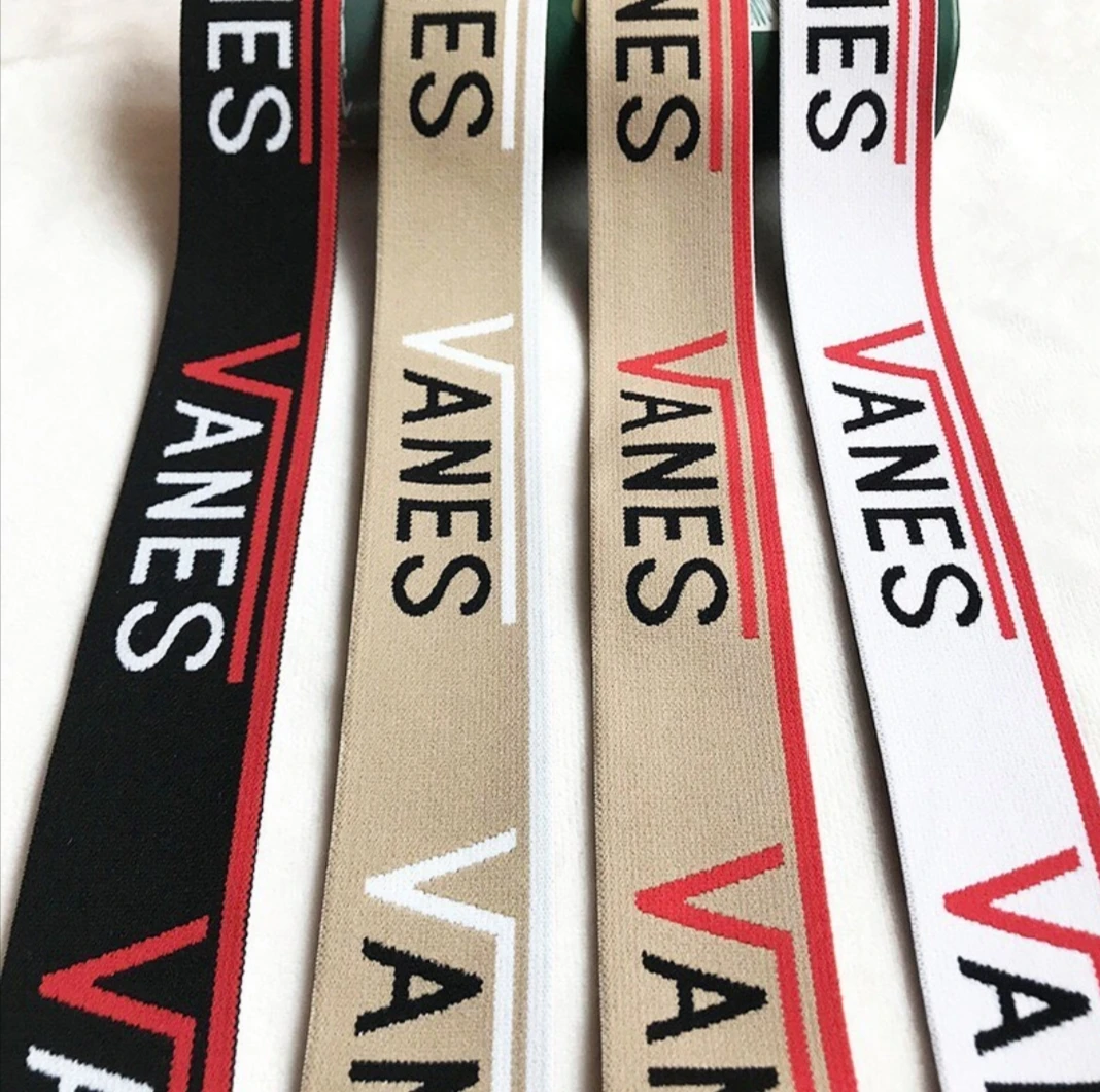 Customized Letters Pattern Soft Durable Ribbon For Underwear Waistband Jacquard Elastic Band