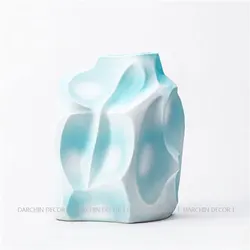 Bule and white resin vases soft color matching ornaments tabletop modern style home decoration