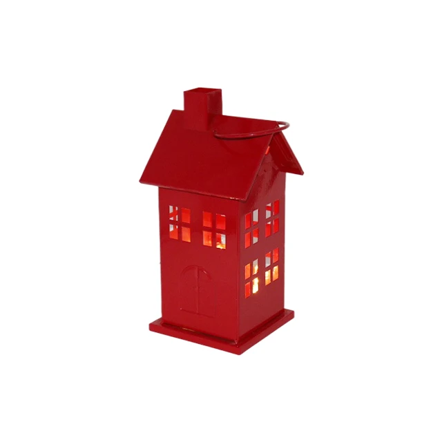 Набор из 2 рождественских украшений, высококачественные металлические подсвечники, рождественские подвесные украшения для дома с теплым белым светодиодом