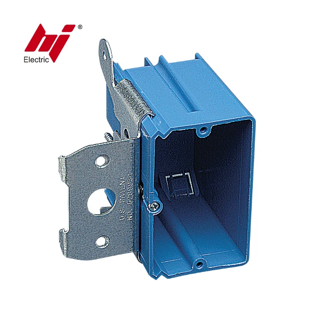 1 Gang Blue New Work Outlet Box In-Wall Non-metallic Cable Outlet Box With Adjustable Bracket