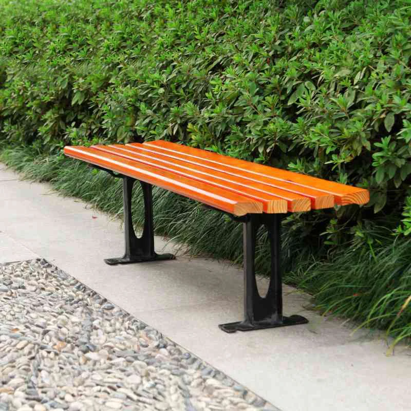Solid Wood Outdoor Bench with Anti-Corrosive Backrest Durable Garden Bench for Patio Use
