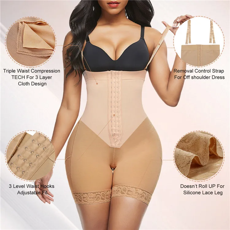 
Invisible Nude Compression High Waist Tummy Control Body Shaper Hip Enhancer Shapewear For Women 