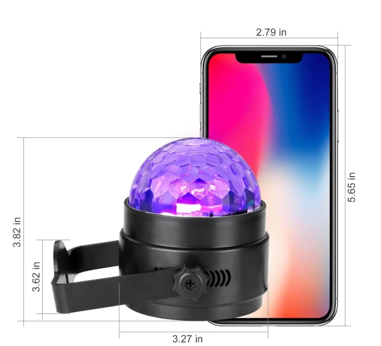 LED Stage Disco Light Rotating DJ Ball Strobe Remote Sound Control Magic Dance Car RGB Christmas Gift Party Club Laser Show Lamp