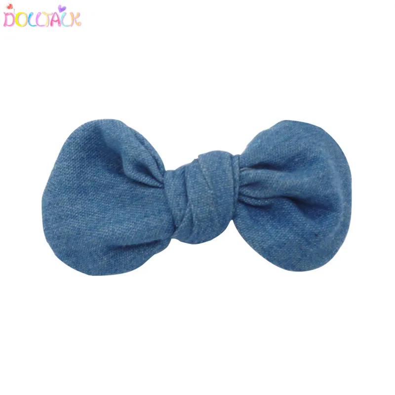 Dolltalk Brand Hot 18-inch American Doll Denim Jacket Stitching Skirt With Bow Headdress, Shoes, Bag Suit Doll Clothes