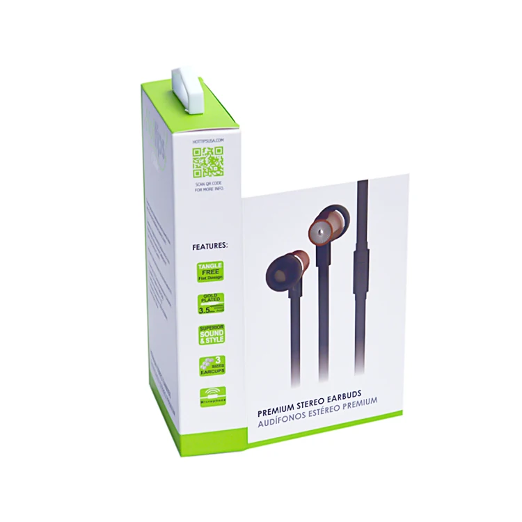 Wholesales Hanger Portable Paper Earphone Portable Packaging Box Package