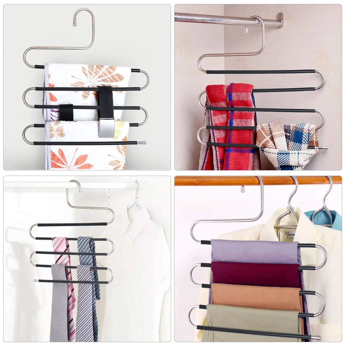 S Shape Hanger 5 Layers S Hangers Closet Magic Space Saver