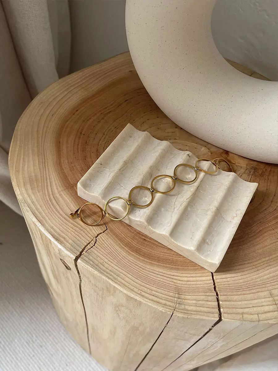 stonekocc Creative Wave Soap Holder Scalloped Marble Stone Travertine Dish Soap Box Storage Wash Basin Bathroom Accessories