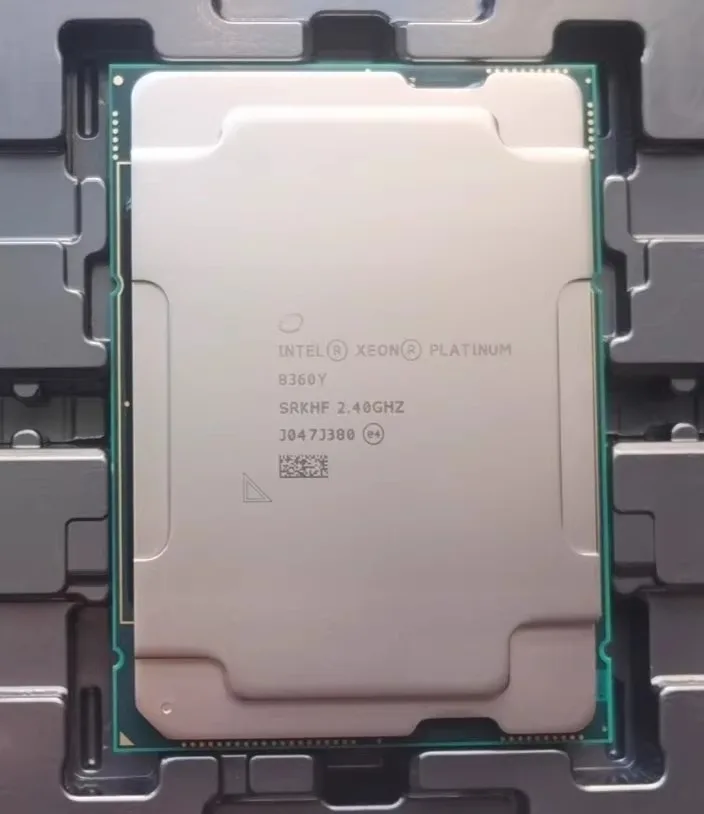 Intel Xeon Platinum 8360Y 2.4GHz main frequency DDR4 3200MHz 36 Cores Ice Lake 72 threads 10nanometers 250W CPU for server