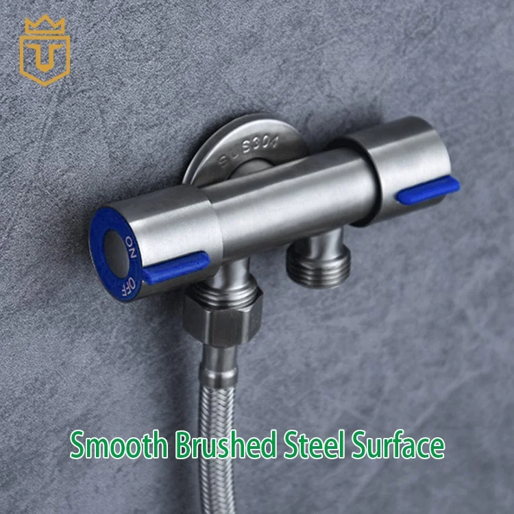 1 in x 2 out Two Way SS Angle Valve Stainless Steel