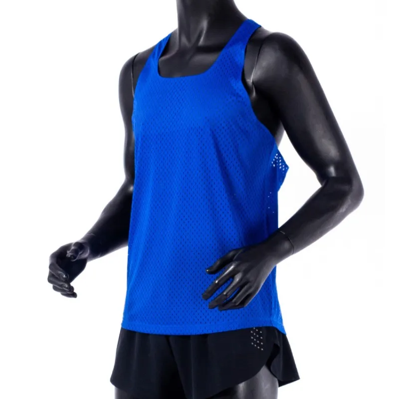 Quick dry mens and women seamless vest gym fitness sports tank top custom polyester marathon running singlet