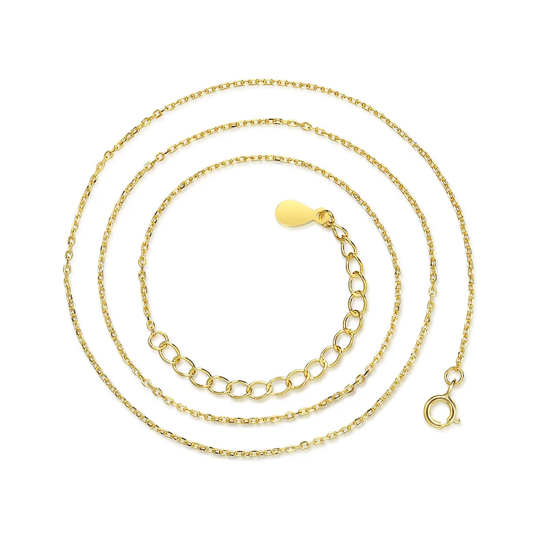 Wholesale 925 Sterling Silver Cross Link Chain Gold Plated Basic Necklace Minimalist Trendy Personality Silver Necklace