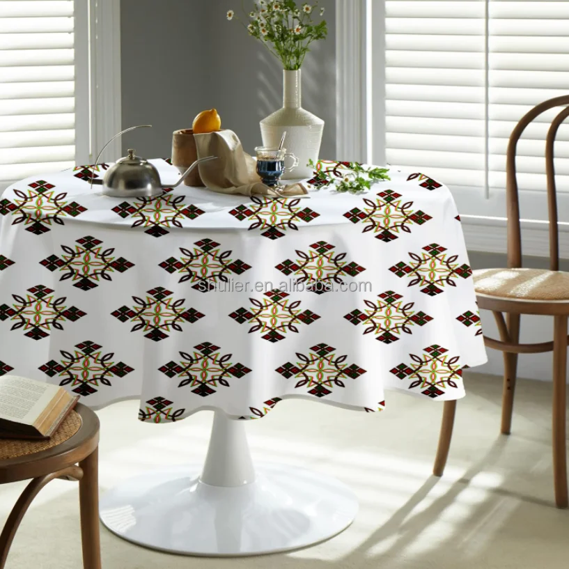 Custom Ethiopian Habesha Art round Tablecloth Oilproof custom size print Table Cloth