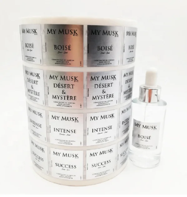 
Personalized reflective tear-resistant silver PET sticker for filter element 