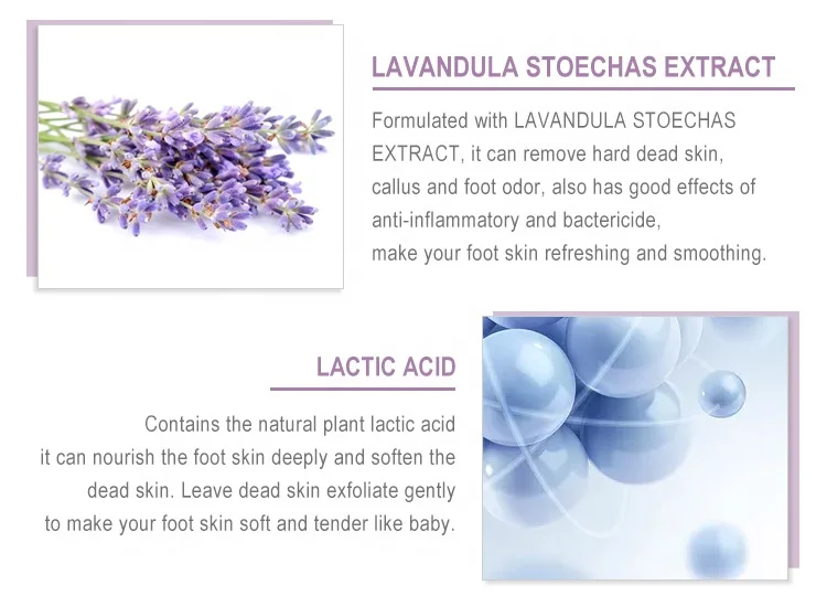  Private Label Lavender Foot Peeling Mask Feet Skin Care Socks