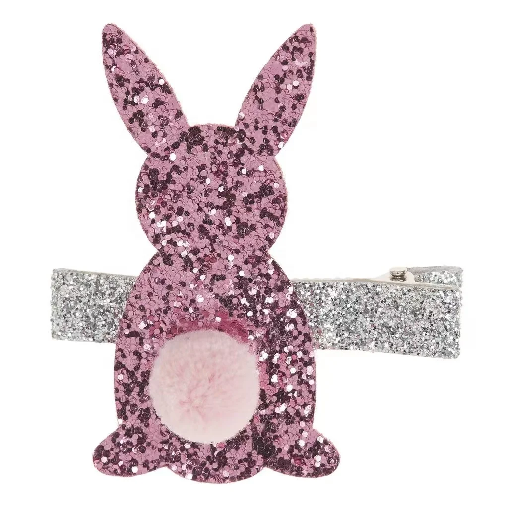 Glitter Bunny Hair Kids Hairpins Dance Party Shiny Hair Clip Girl Glitter Rabbit Hair Accessories
