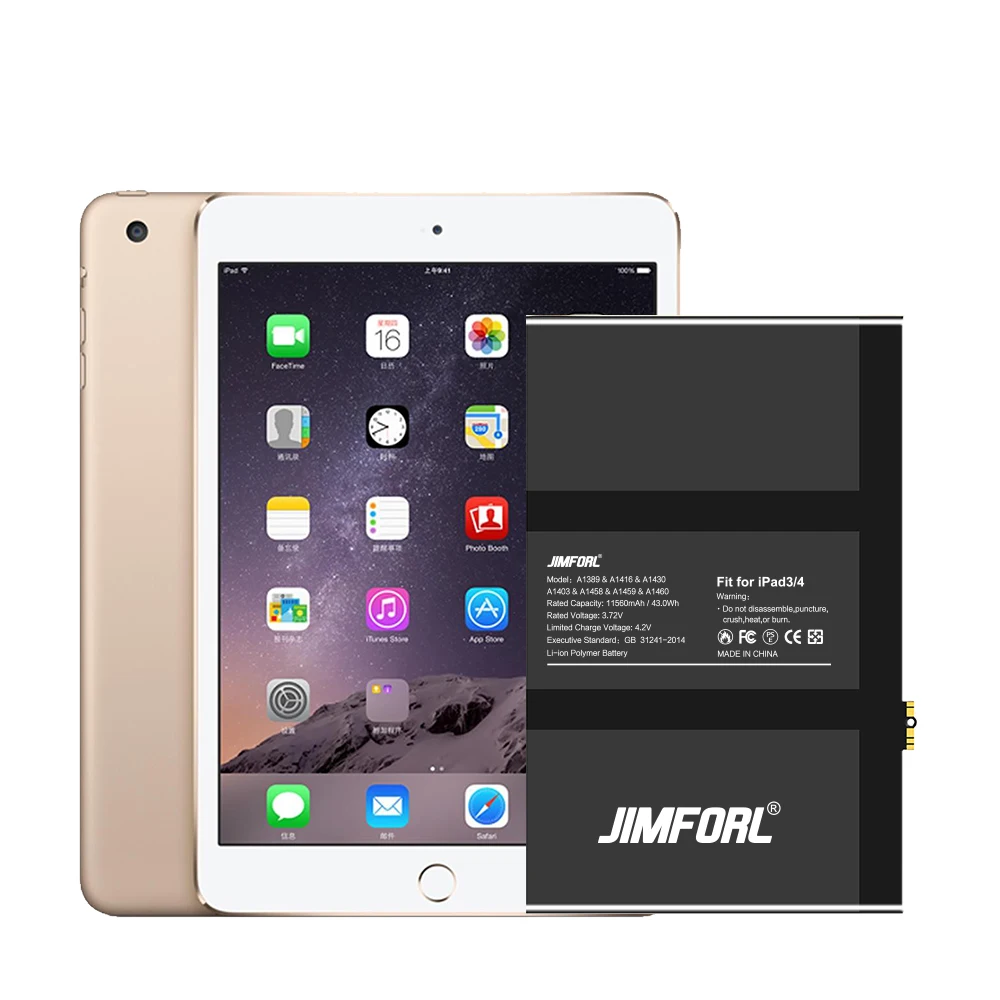 Original 100% capacity battery for ipad 3 battery ipad 4 batterie lithium ion 11560mah