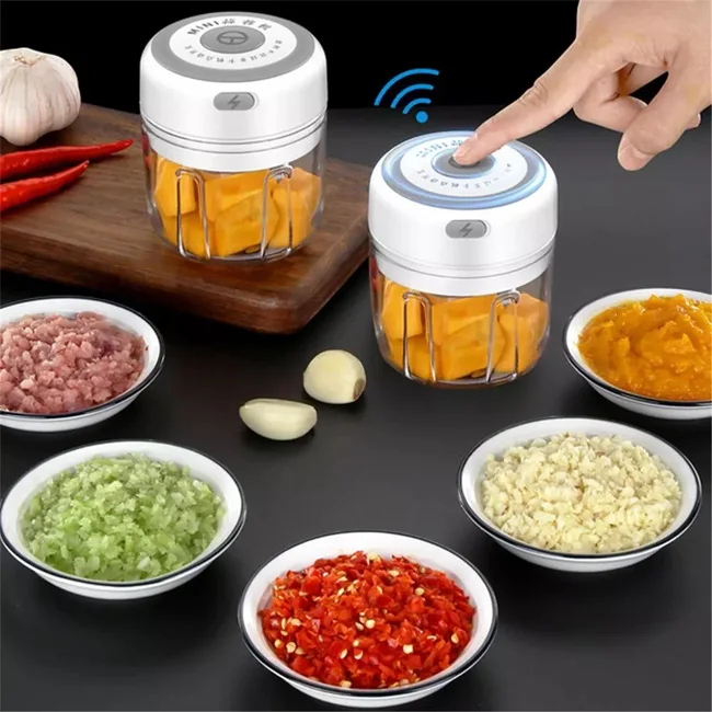 
Wireless USB Charging Electric Mini Garlic Crusher Press Blender Grinder Garlic Chopper 