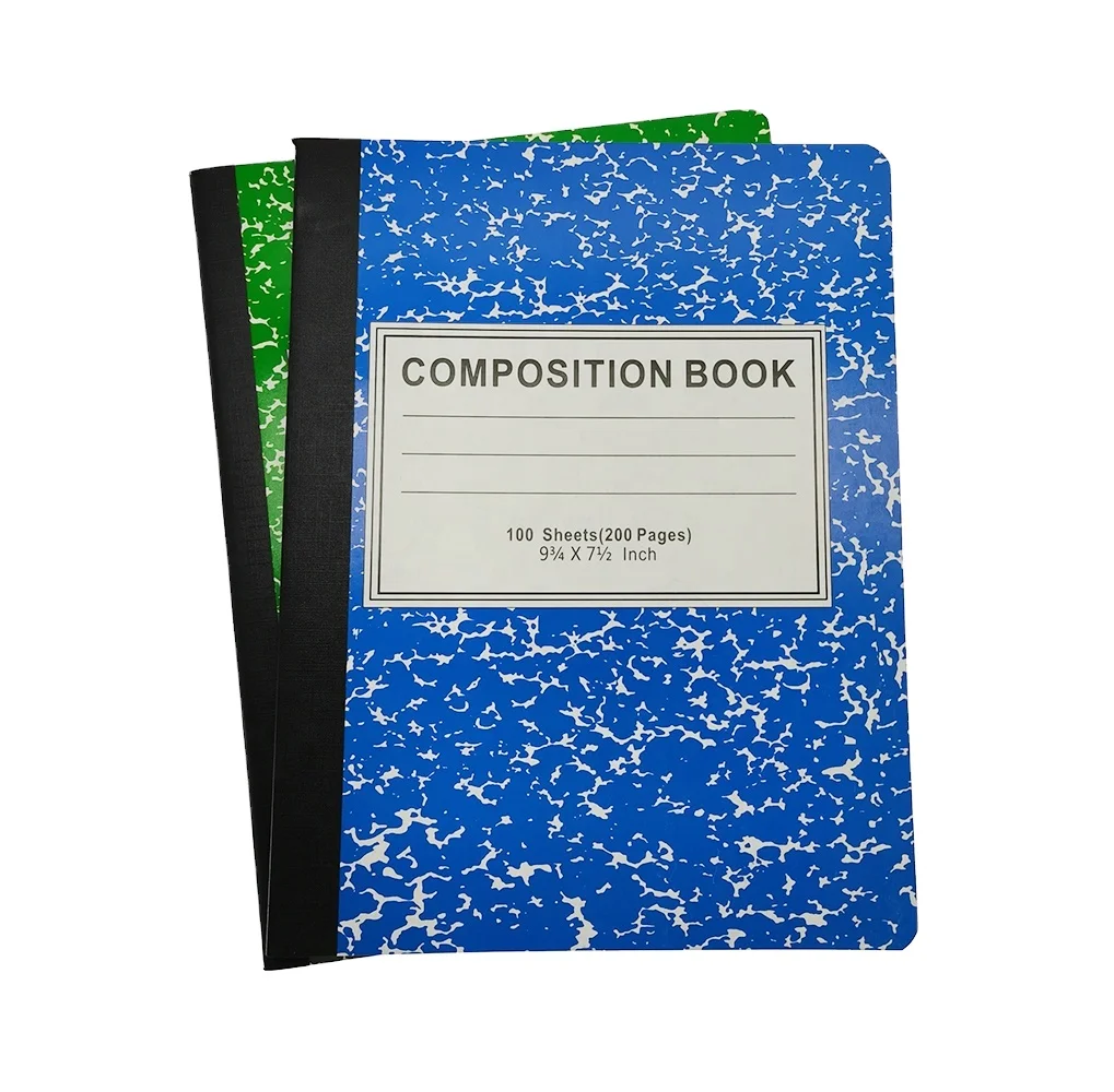 Factory Cheap School Office Use 100 Sheets Wide Ruled Marble Composition NoteBook