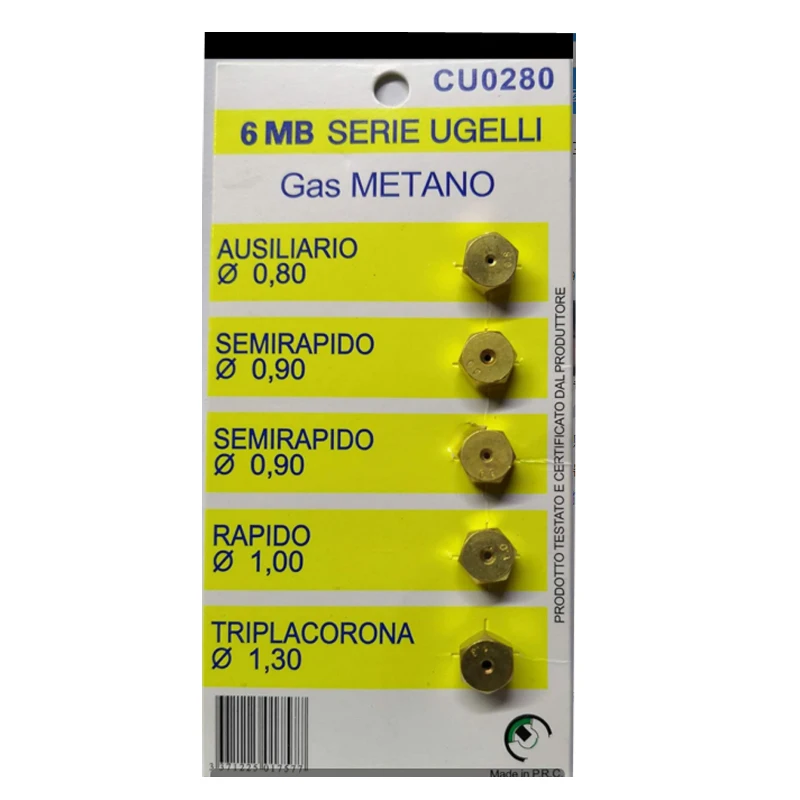 CU0280 Brass Gas Injector for oven stove Gas burner brass nozzle Gas burner parts brass nozzle