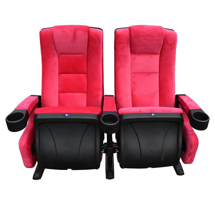 Luxury high back fabric church material cup holder cinema auditorium chair