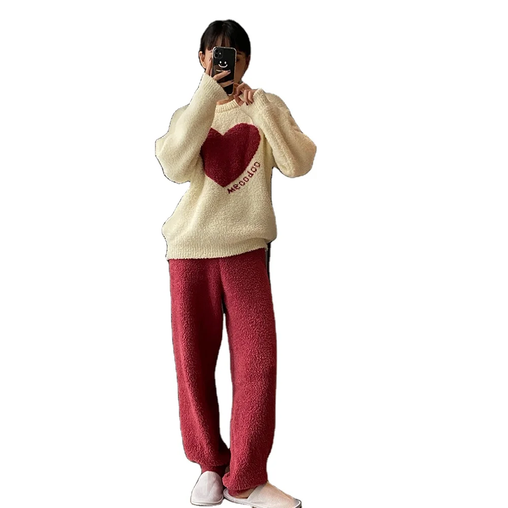 Оптовая продажа, Высококачественная теплая Пижама, костюм на осень и зиму, женские пижамы из кораллового флиса