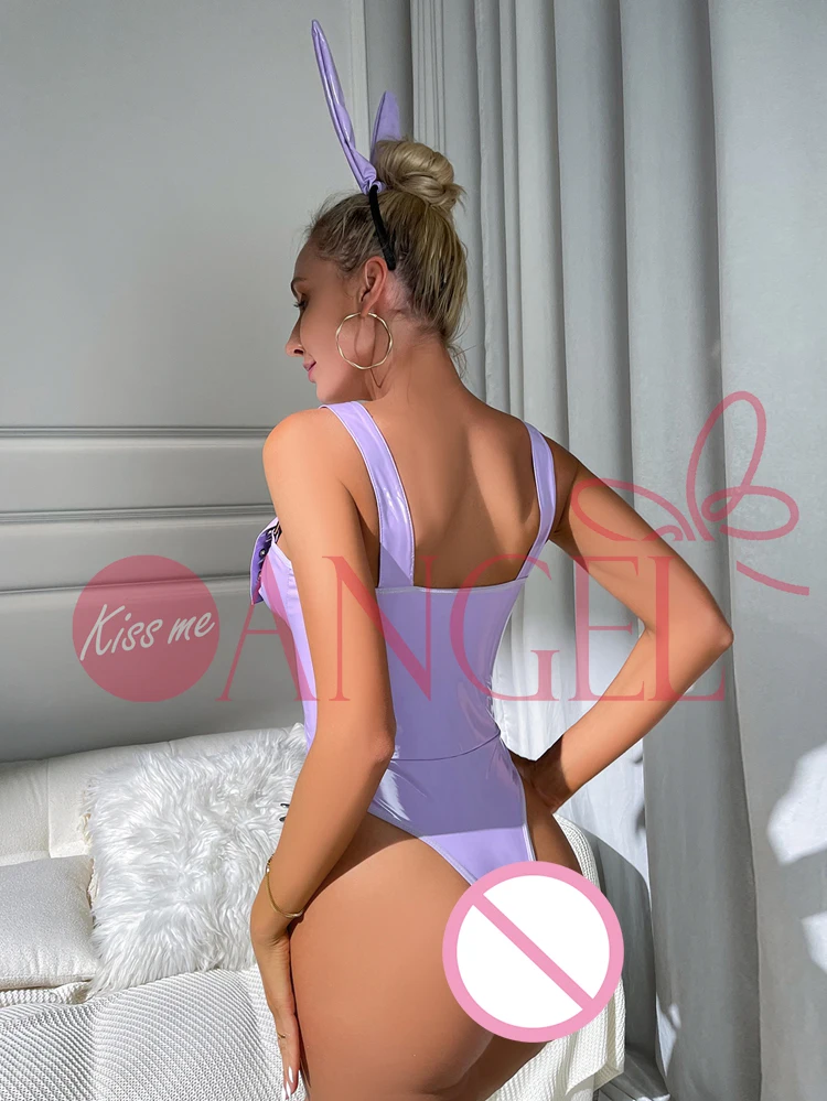 KISS ME ANGEL в европейском и американском стиле летнее модное боди из искусственной кожи с высокой талией облегающее треугольное белье