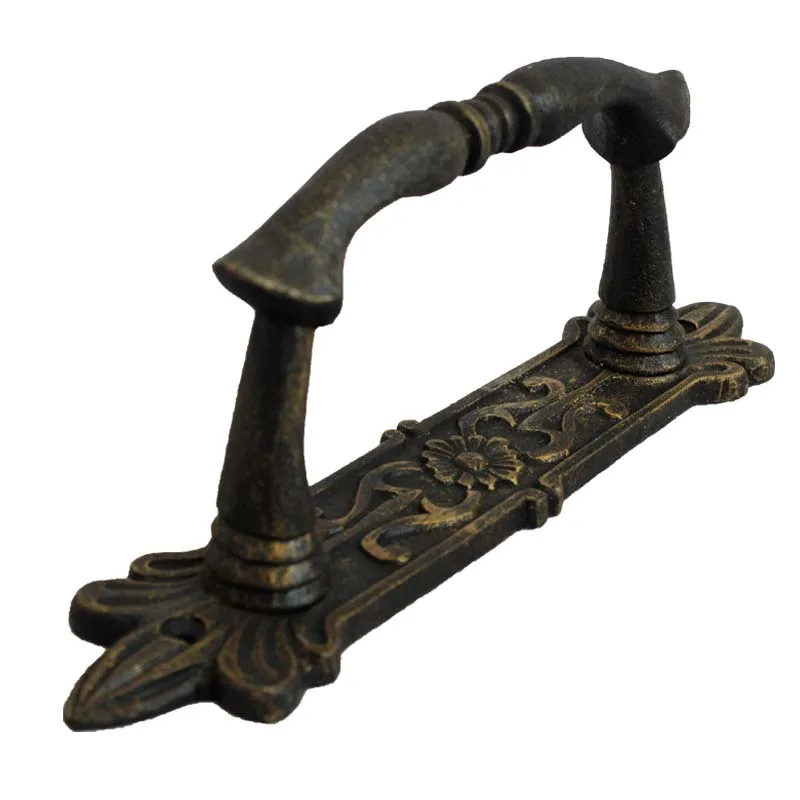 Нержавеющая чугунная ручка для двери сарая, ручка для деревянных раздвижных дверей, шкафов, дверных и оконных ручек, графический дизайн, сталь, черный цвет