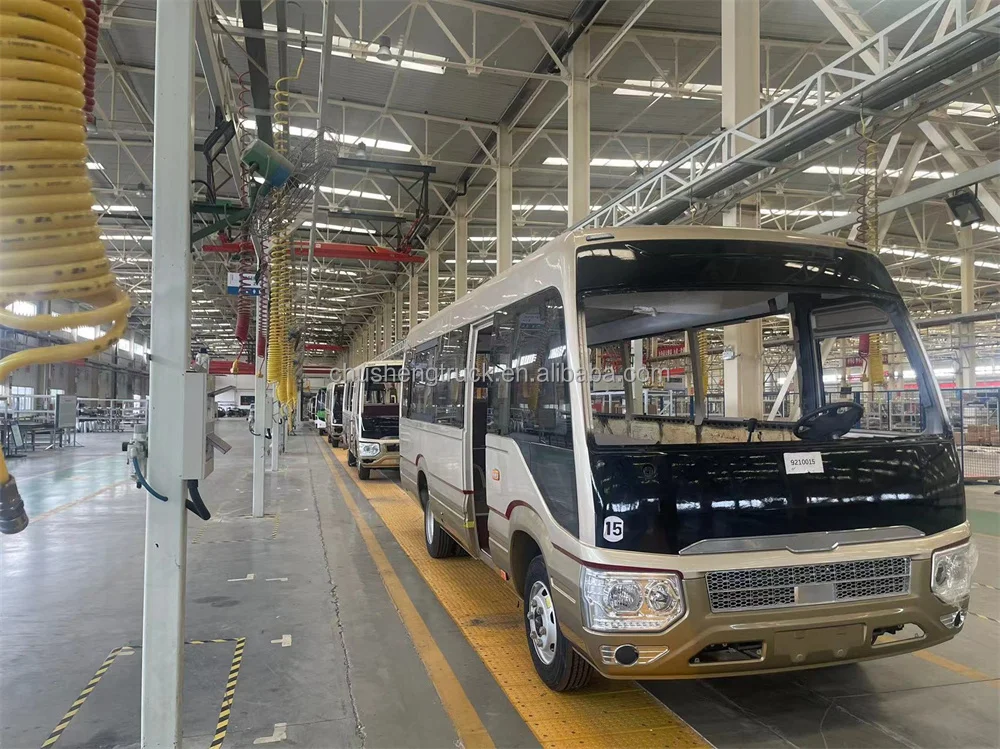 OEM New 7 Meter Long Diesel Urban Passenger Bus with 23 Seats Coaster Type Manual Transmission Euro 3 Euro 4 Emission Standards