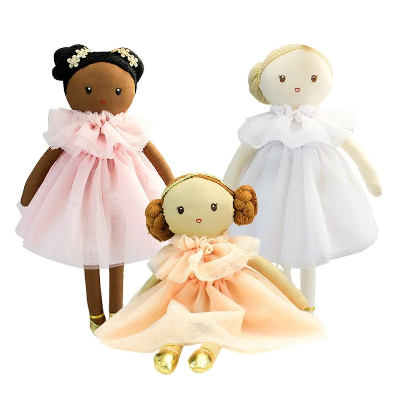 Wholesale Princess dress dolls Cute wear lace dress plush toys sleeping soothing doll Rag super soft girl gift